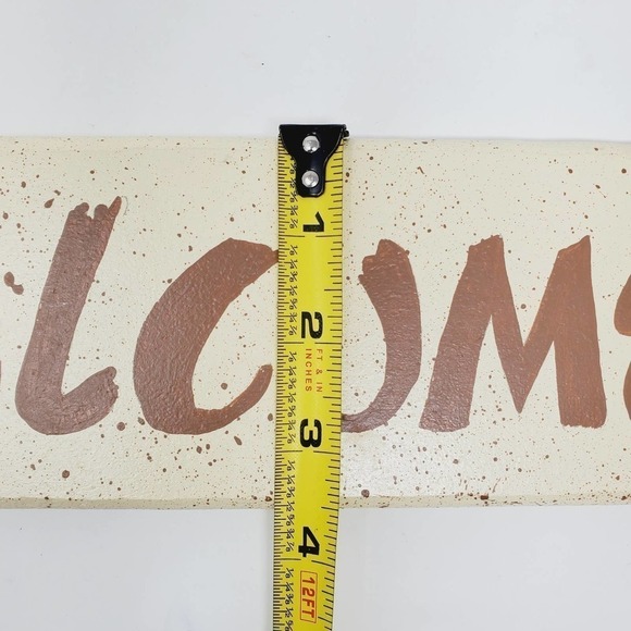 Welcome Sign Southwestern Wall Hanging Native Art Pottery Design Leather Strap - Picture 9 of 12